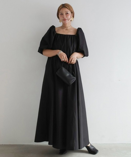 THE SHISHIKUI キャミワンピース ブラック OP / BLACK HEILIS ワンピース 「Hideka Original」3WAYオフショルダー