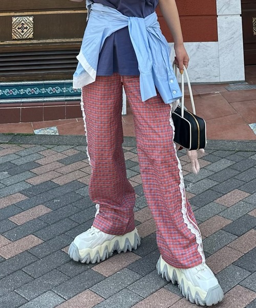Alley Tokyo スカート+パンツ Alley Tokyo パンツ レースラインチェックパンツ レディース