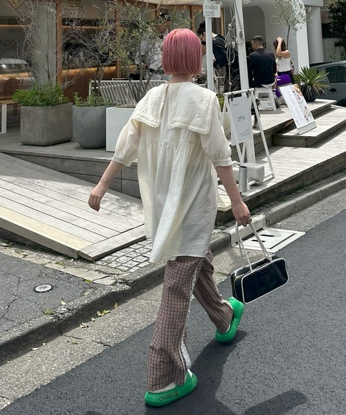 Alley Tokyo パンツ レースラインチェックパンツ レディース