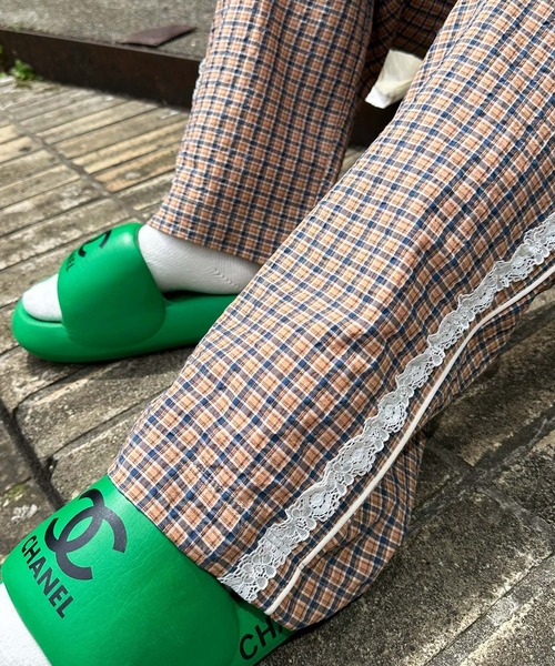 Alley Tokyo パンツ レースラインチェックパンツ レディース