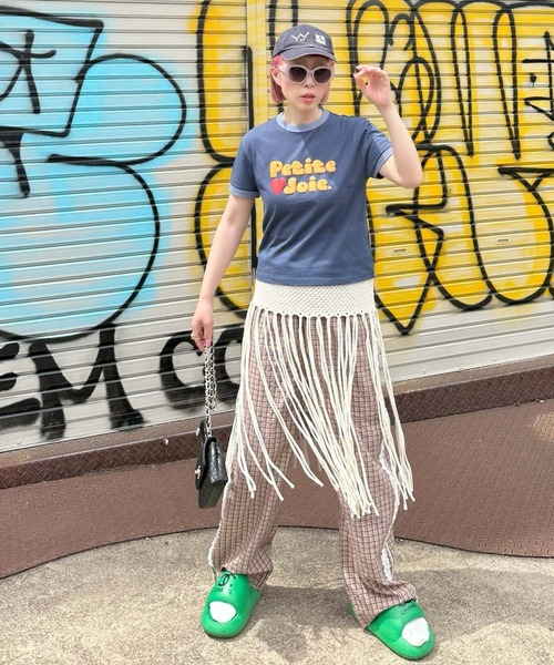 Alley Tokyo パンツ レースラインチェックパンツ レディース