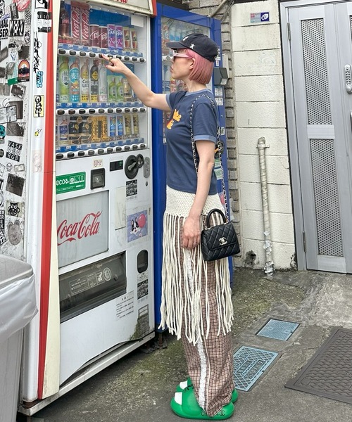 Alley Tokyo パンツ レースラインチェックパンツ レディース