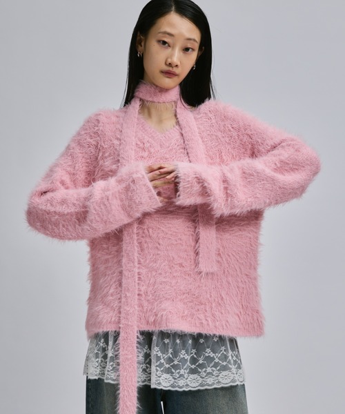 FEKETE（フェケテ） Vネックニット MEDIUM ピンク レディース