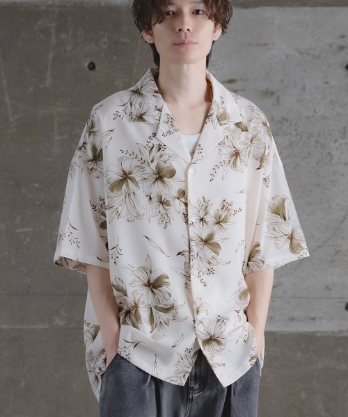 シャツ 総柄 半袖 オープンカラーシャツ メンズ レディース : ZOZOTOWN