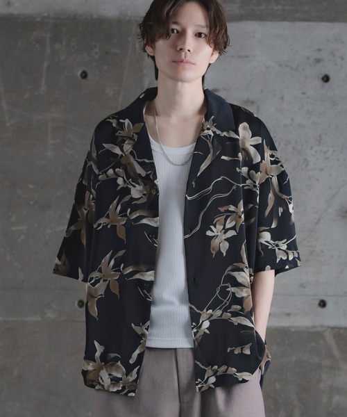 シャツ 総柄 半袖 オープンカラーシャツ メンズ レディース : ZOZOTOWN