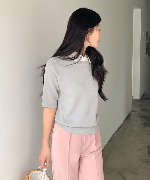 ニット セーター 襟付き2WAY半袖ニット レディース : ZOZOTOWN