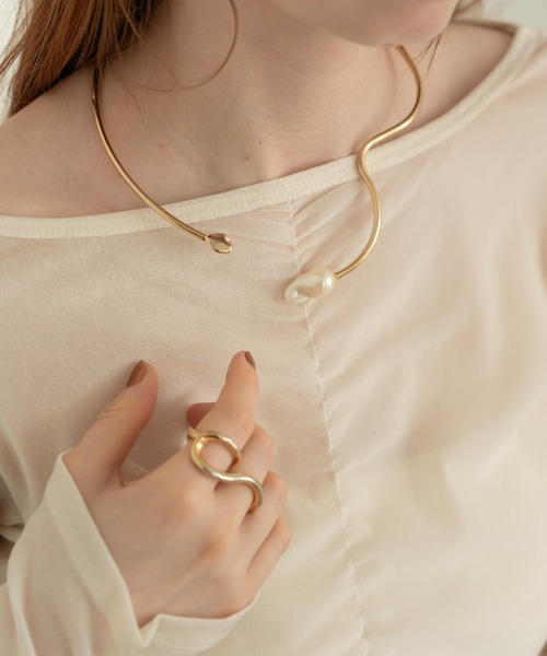 hinari（ヒナリ） シアーフロッキーギャザートップス レディース