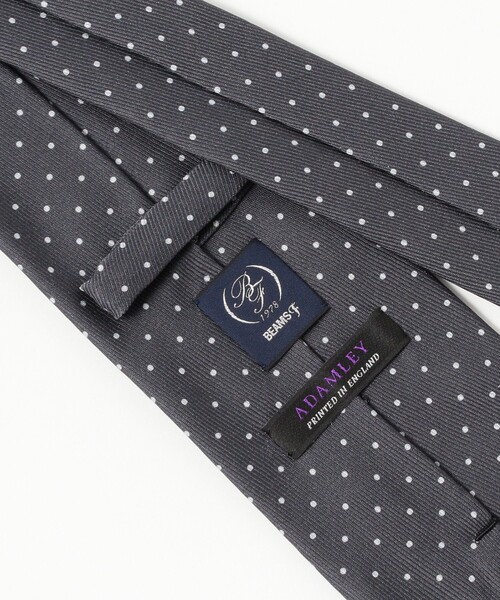 BEAMS F（ビームスF） ネクタイ ADAMLEY シルク ピンドット柄 プリント