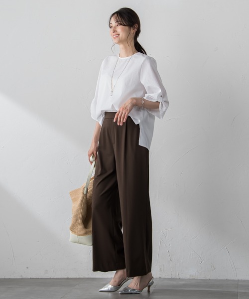 LAUTREAMONT / ロートレアモン 【WEB限定】クールマックスサッカーブラウス≪洗濯機で洗える≫ WEB限定】クールマックスサッカーブラウス≪洗濯機で洗える