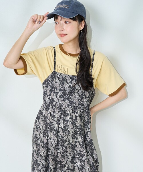 新品未使用品タグ付き23区48ペイズリーワンピース大きいサイズインナー付き FREAK'S STORE ワンピース ペイズリーキャミソールワンピース