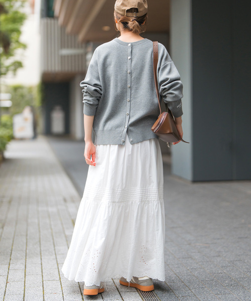 カーディガン 「WEB限定」2WAYスナップボタンロゴニット レディース Spick＆Span カーディガン 「WEB限定」2WAYスナップボタン