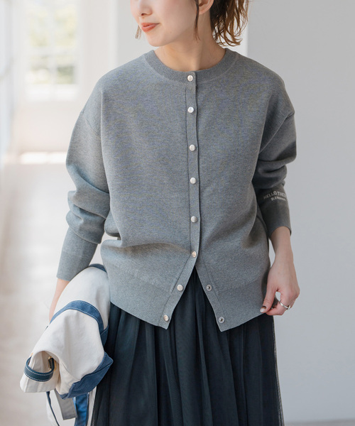 カーディガン 「WEB限定」2WAYスナップボタンロゴニット レディース Fashion Letter ニット セーター マルチWAYバックボタンニット