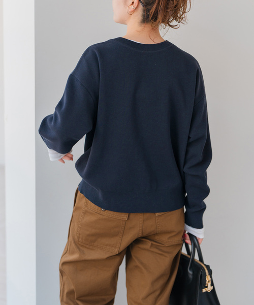 カーディガン 「WEB限定」2WAYスナップボタンロゴニット レディース Spick＆Span カーディガン 「WEB限定」2WAYスナップボタン