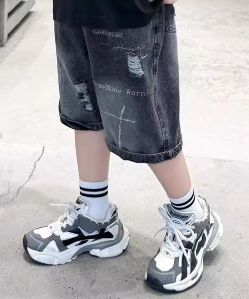 アルベロハーフパンツ ALBERO PITTI パンツ ダメージデニムハーフパンツ キッズ 子供服