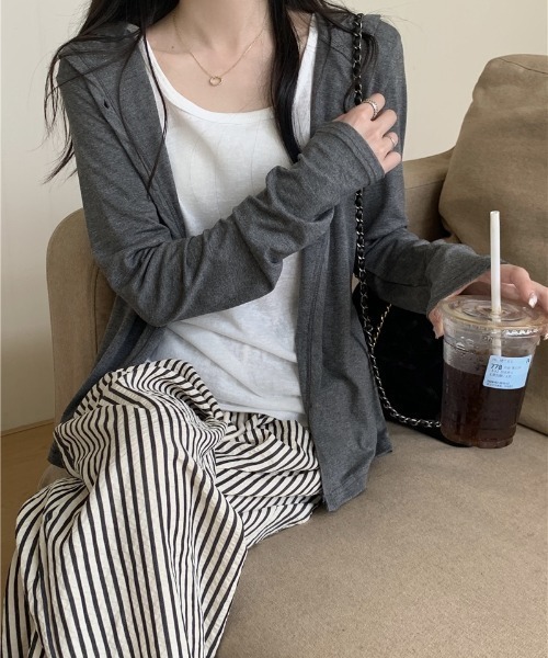 パンツ ストライプ柄タックワイドイージーパンツ レディース