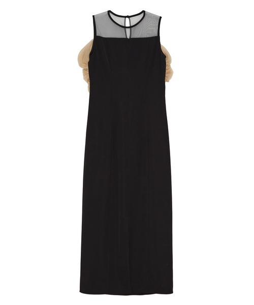 leja フロントリボンチュールラインワンピース Leja｜LEJA-フロントリボンチュールIラインワンピースドレス結婚式