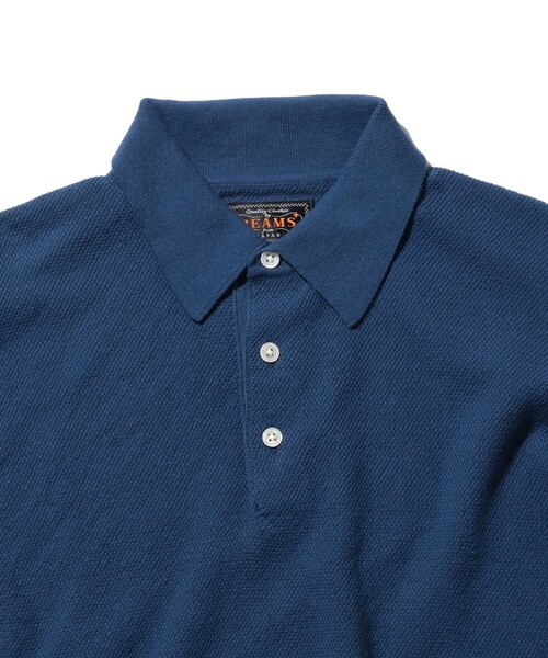 新品タグ付き　BEAMS+　ニットポロシャツ　ケーブル編み　ネイビー　XL 新品タグ付き BEAMS+ ニットポロシャツ ケーブル編み ネイビー XL 新品