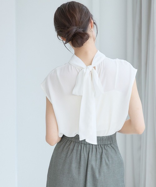 ブラウス シャツ バックリボンデザインブラウス577726 レディース Andemiu ブラウス シャツ バックリボンデザインブラウス577726