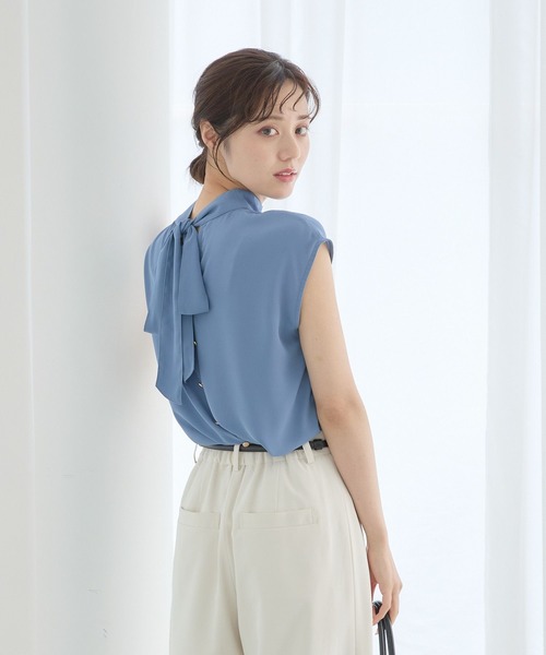 ブラウス シャツ バックリボンデザインブラウス577726 レディース Andemiu ブラウス シャツ バックリボンデザインブラウス577726