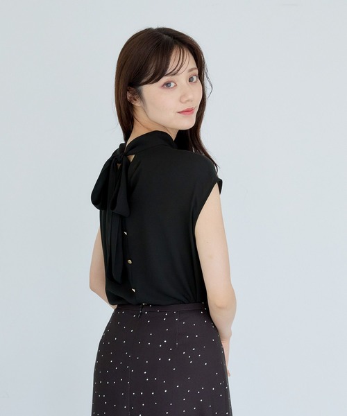 ブラウス シャツ バックリボンデザインブラウス577726 レディース Andemiu ブラウス シャツ バックリボンデザインブラウス577726