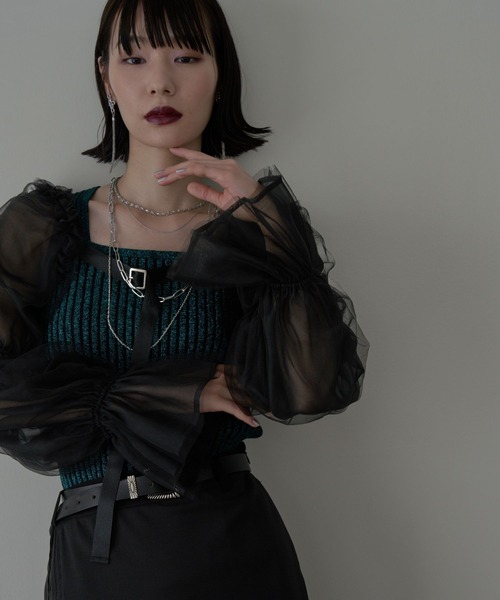 HARE 【NARROW STYLE】シアーボリュームボレロ(HARE) NARROW STYLE】シアーボリュームボレロ(HARE)（カーディガン