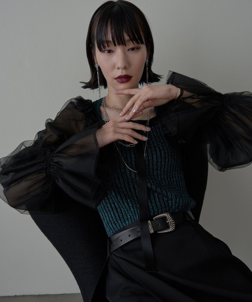 HARE 【NARROW STYLE】シアーボリュームボレロ(HARE) NARROW STYLE】シアーボリュームボレロ(HARE)（カーディガン