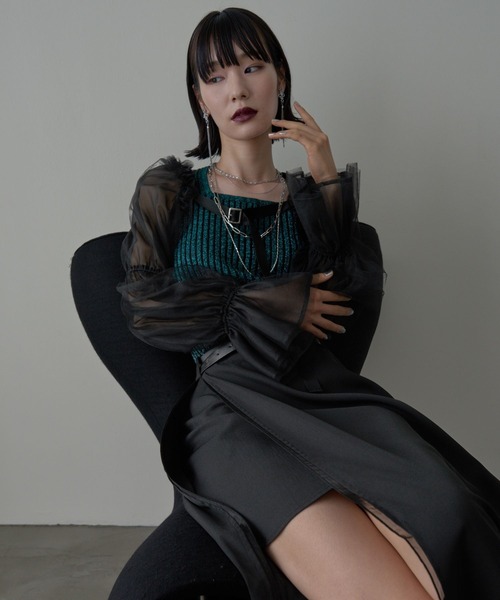 HARE カーディガン 「NARROW STYLE」シアーボリュームボレロ