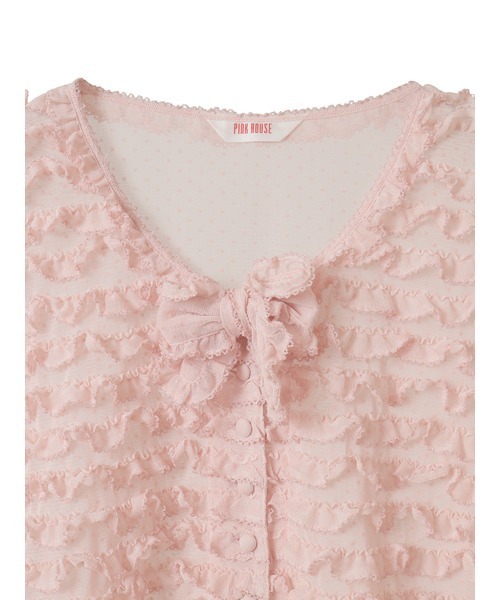 ワンダフルワールド　ドットチュールブラウス　白 PINK HOUSE（ピンクハウス） ブラウス シャツ フロッキードット