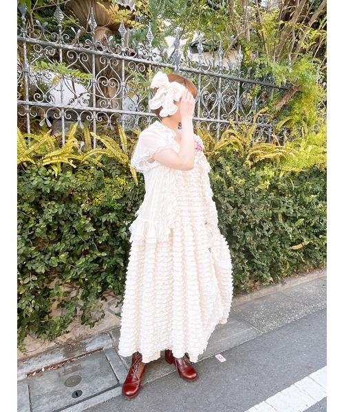 PINK HOUSE ブラウス シャツ フロッキードットチュールブラウス