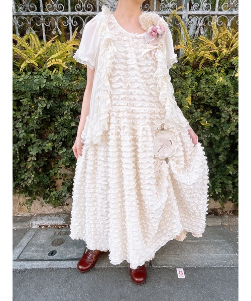 【超美品】生成 裾チュールフリル チュニック ブラウス【PINK HOUSE】 s-A2151FBY338_04-1.jpg?1741070771