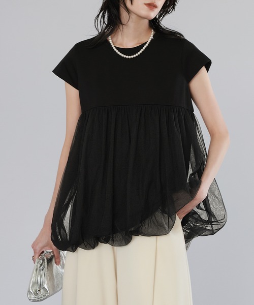 「ELFRANK」 半袖カットソー FREE ブラック レディース_画像7