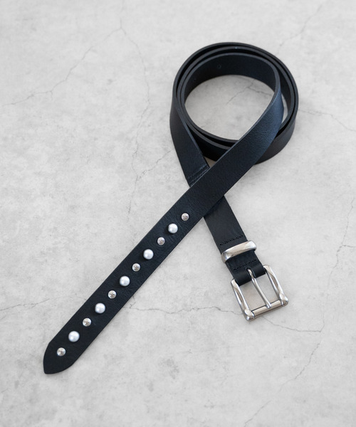 セブンフェアリーM53 ロングリングベルト　2 ブラック新品 SENTI（センティ） ベルト センティ / L/STUDS LONGBELT / レザー