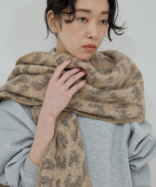 美品♡GALLARDAGALANTEマフラー GALLARDAGALANTE マフラー ストール レオパードジャガード