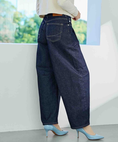 「SOMETHING」 加工デニムパンツ SMALL インディゴブルー レディース