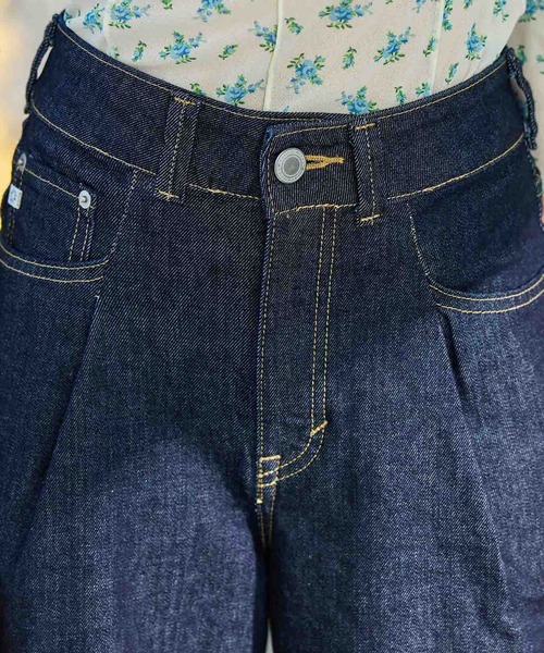 「SOMETHING」 加工デニムパンツ SMALL インディゴブルー レディース
