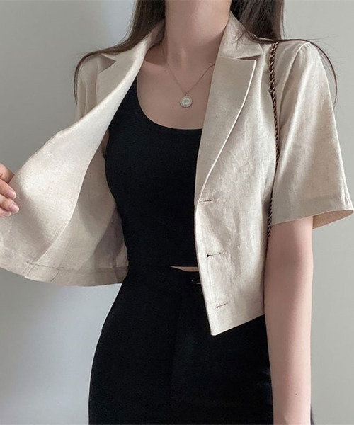 「NinaetLina」 テーラードジャケット FREE ブラウン レディース_画像2