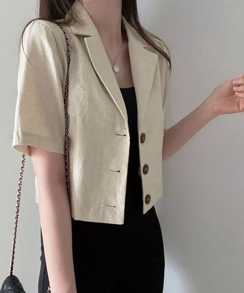 「NinaetLina」 テーラードジャケット FREE ブラウン レディース_画像5