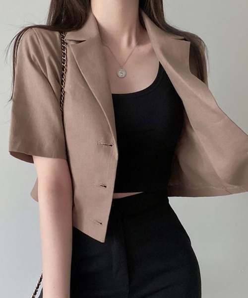 「NinaetLina」 テーラードジャケット FREE ブラウン レディース_画像7