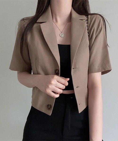 「NinaetLina」 テーラードジャケット FREE ブラウン レディース_画像8