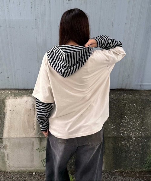 tシャツ ボーダーフェイクロンT レディース メンズ : ZOZOTOWN Yahoo