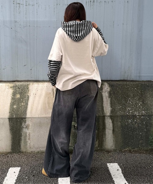 tシャツ ボーダーフェイクロンT レディース メンズ : ZOZOTOWN Yahoo