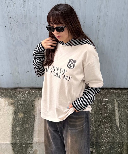 tシャツ ボーダーフェイクロンT レディース メンズ : ZOZOTOWN Yahoo