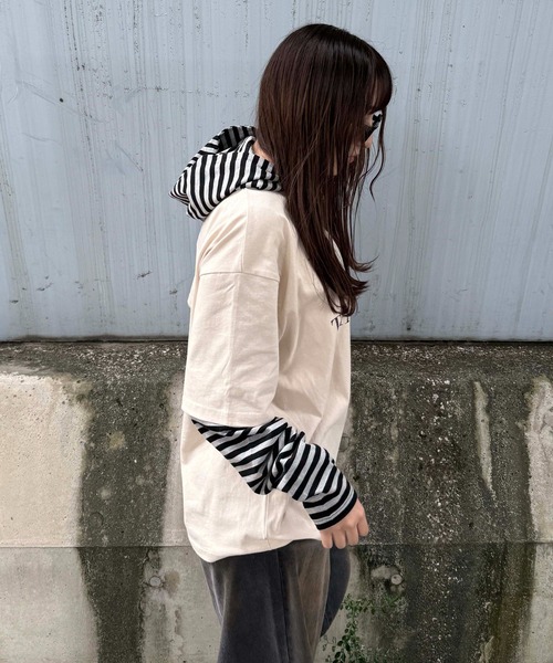 tシャツ ボーダーフェイクロンT レディース メンズ : ZOZOTOWN Yahoo