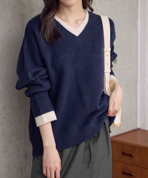 ニット セーター ドッキングレイヤード風ニット レディース : ZOZOTOWN