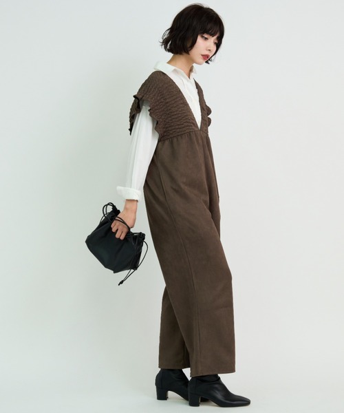 A.D.C.L. サロペット オーバーオール Vネックきれいめ！レイヤード