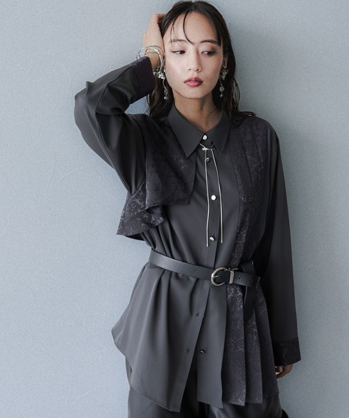 HARE（ハレ） ブラウス シャツ アシメJQプリーツシャツ(HARE