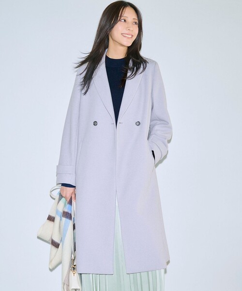 anysis★ チェスターコート ANY SIS ウールライクダブルチェスター コート （ミルクティー