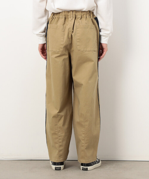 Purple&Yellow パンツ ストレッチツイル ワイドテーパード ライン