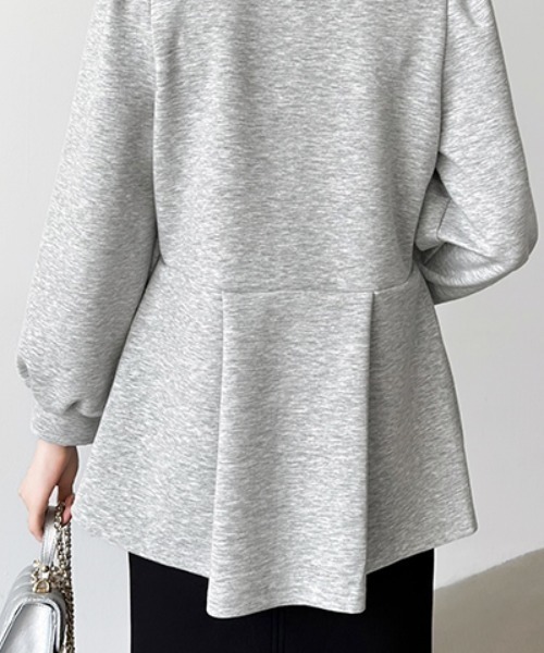 COCOMOMO トレーナー スウェット ペプラムトップス 長袖 ペプラム