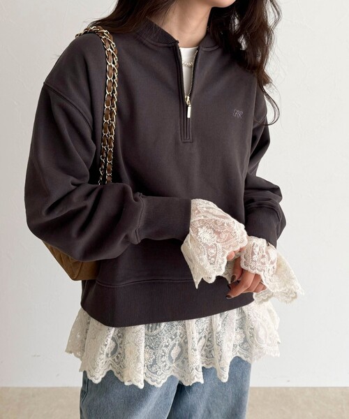 fredy emue（フレディエミュ） トレーナー スウェット ハーフジップ裏